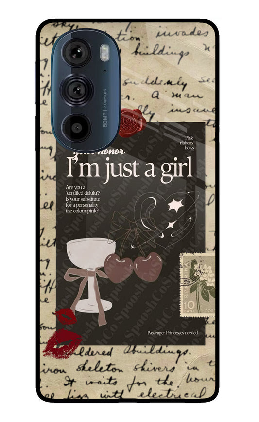 I am just a girl Moto Edge 30 Pro Glass Case