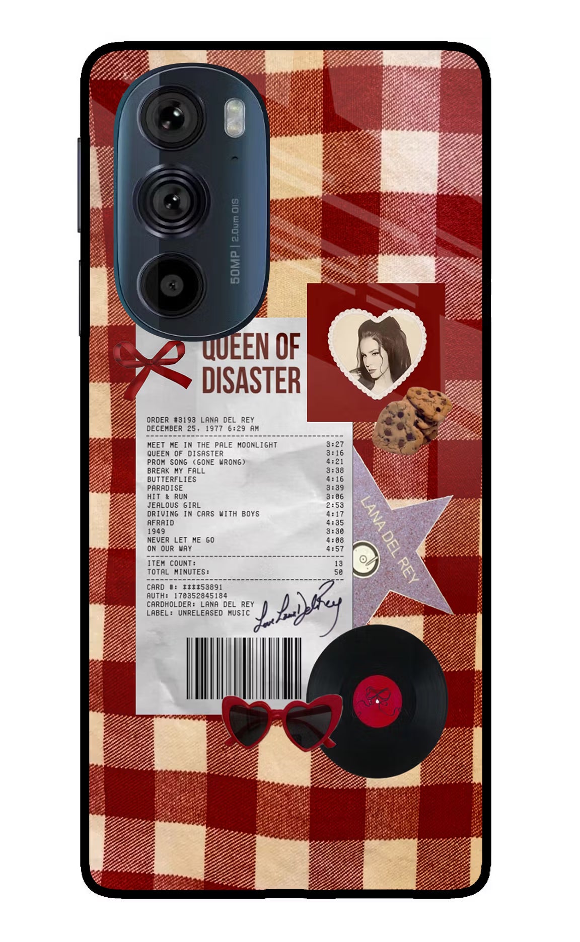 Queen of Disaster Moto Edge 30 Pro Glass Case Back Cover by Casekaro