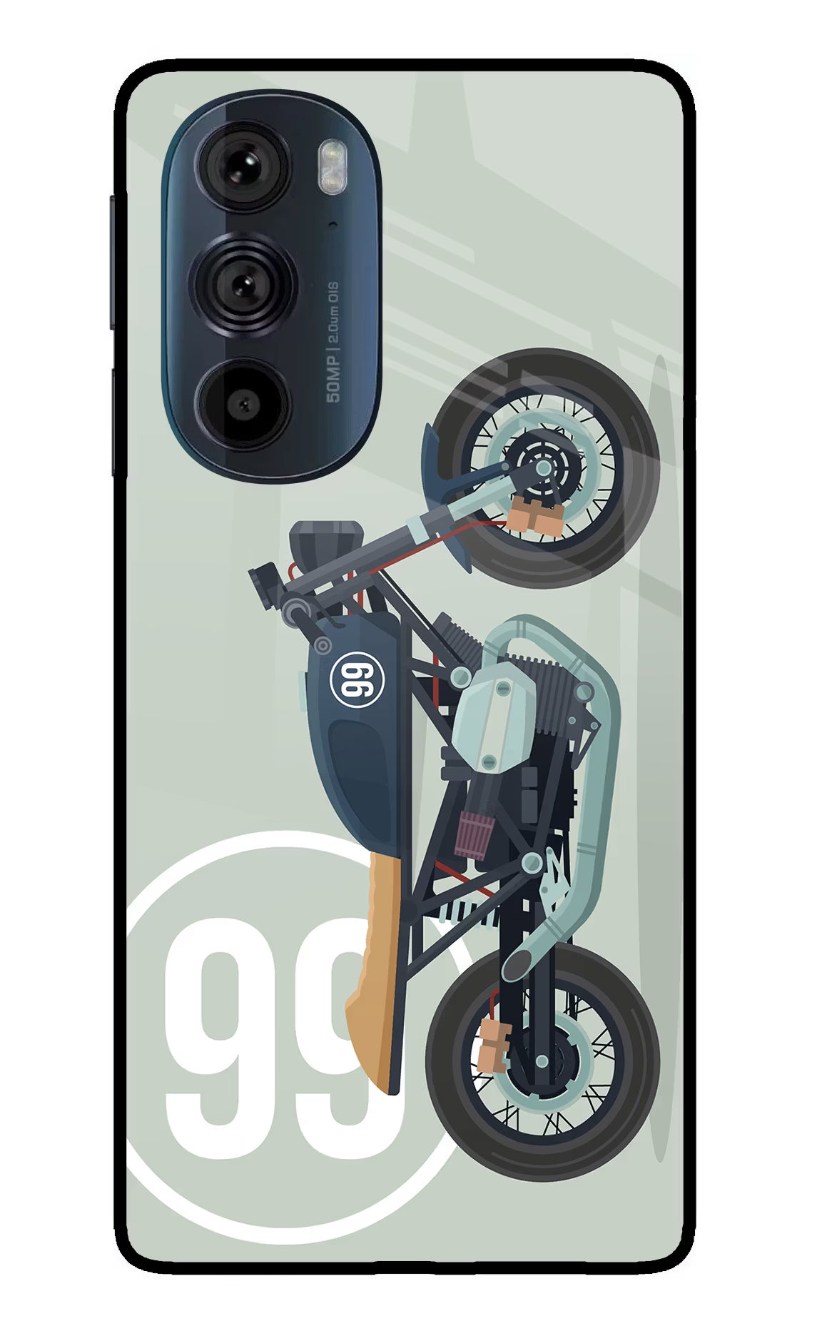 Classic Cafe Racer 99 Moto Edge 30 Pro Glass Case Back Cover by Casekaro