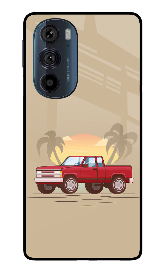 Desert Classic Drive Moto Edge 30 Pro Glass Case Back Cover by Casekaro
