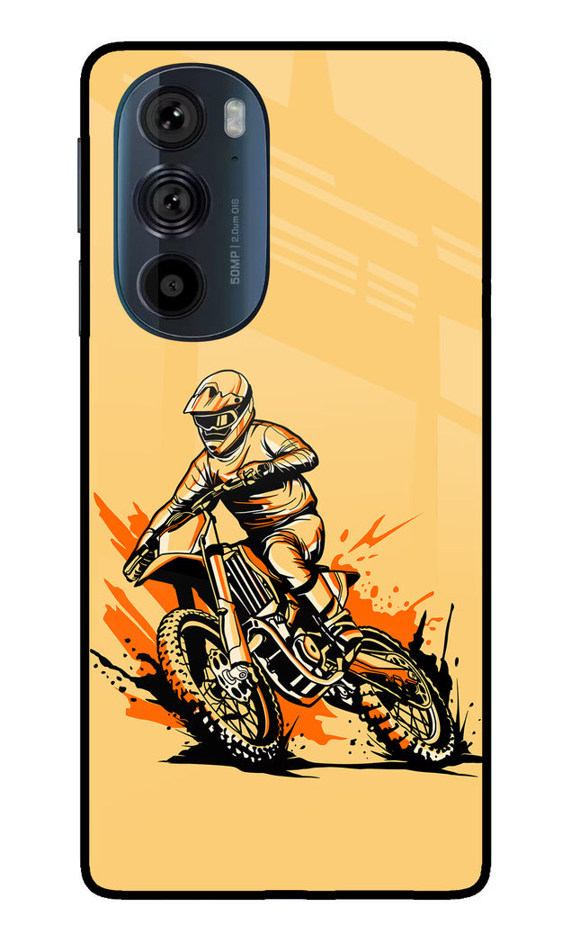 Off-Road Fury Moto Edge 30 Pro Glass Case Back Cover by Casekaro