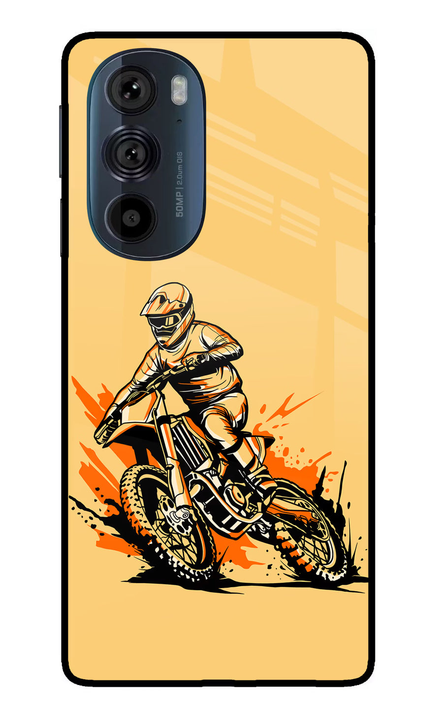 Off-Road Fury Moto Edge 30 Pro Back Cover, Glass case