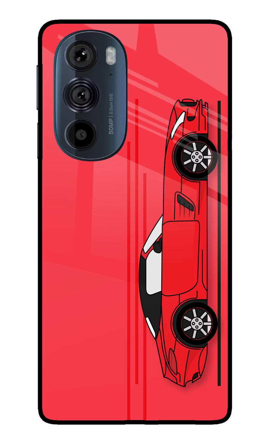 Red Velocity Moto Edge 30 Pro Back Cover, Glass case