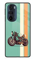 Striped Moto Drift Moto Edge 30 Pro Glass Case Back Cover by Casekaro