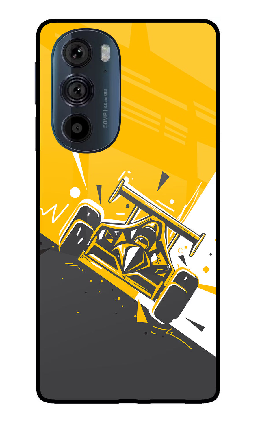 Track King Moto Edge 30 Pro Back Cover, Glass case