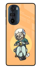 Undead Biker Moto Edge 30 Pro Glass Case Back Cover by Casekaro