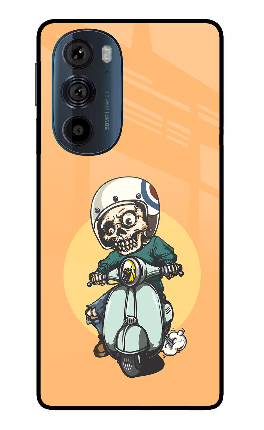 Undead Biker Moto Edge 30 Pro Back Cover, Glass case
