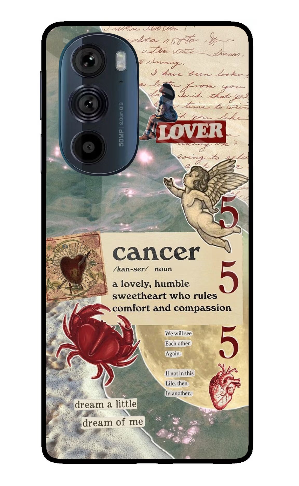 Cancer Zodiac Moto Edge 30 Pro Glass Case Back Cover by Casekaro