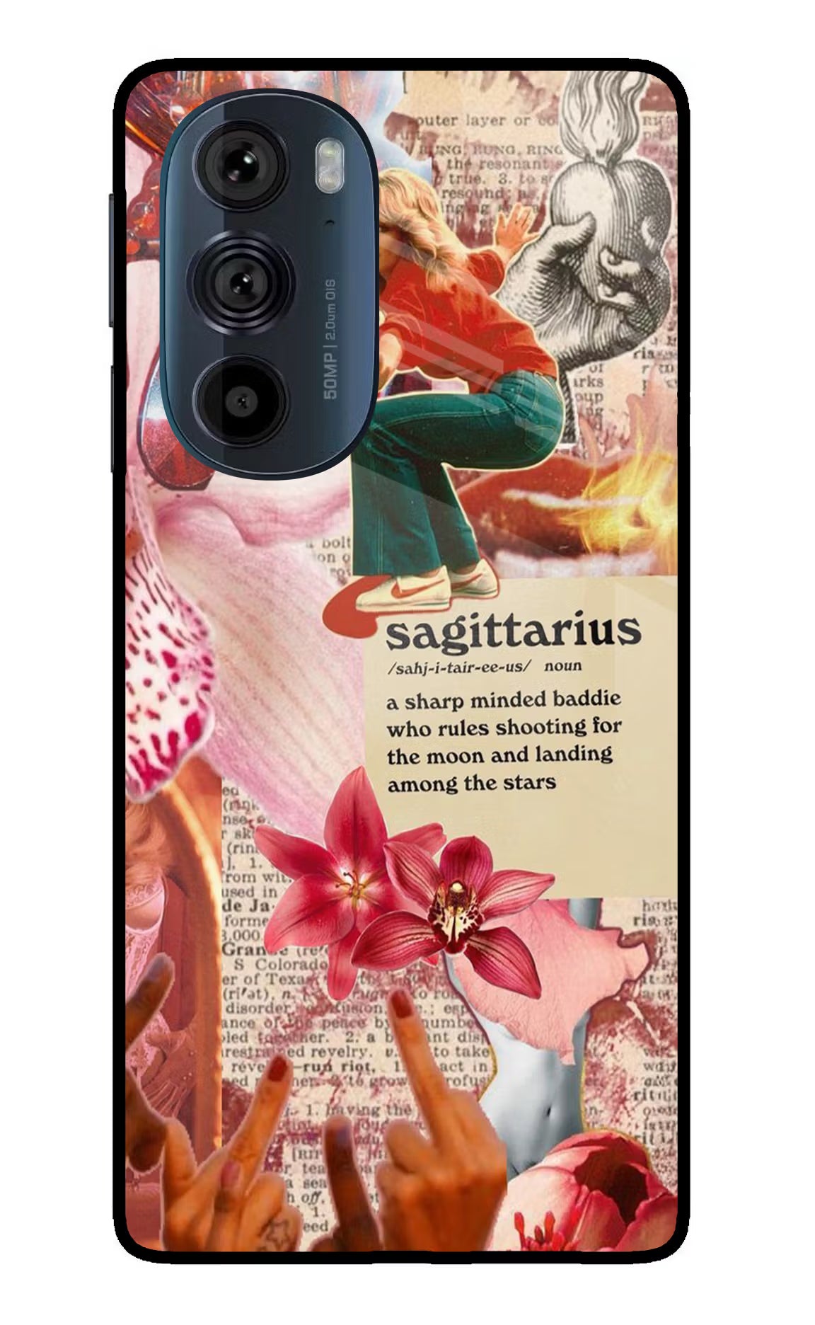Sagittarius Zodiac Moto Edge 30 Pro Glass Case Back Cover by Casekaro