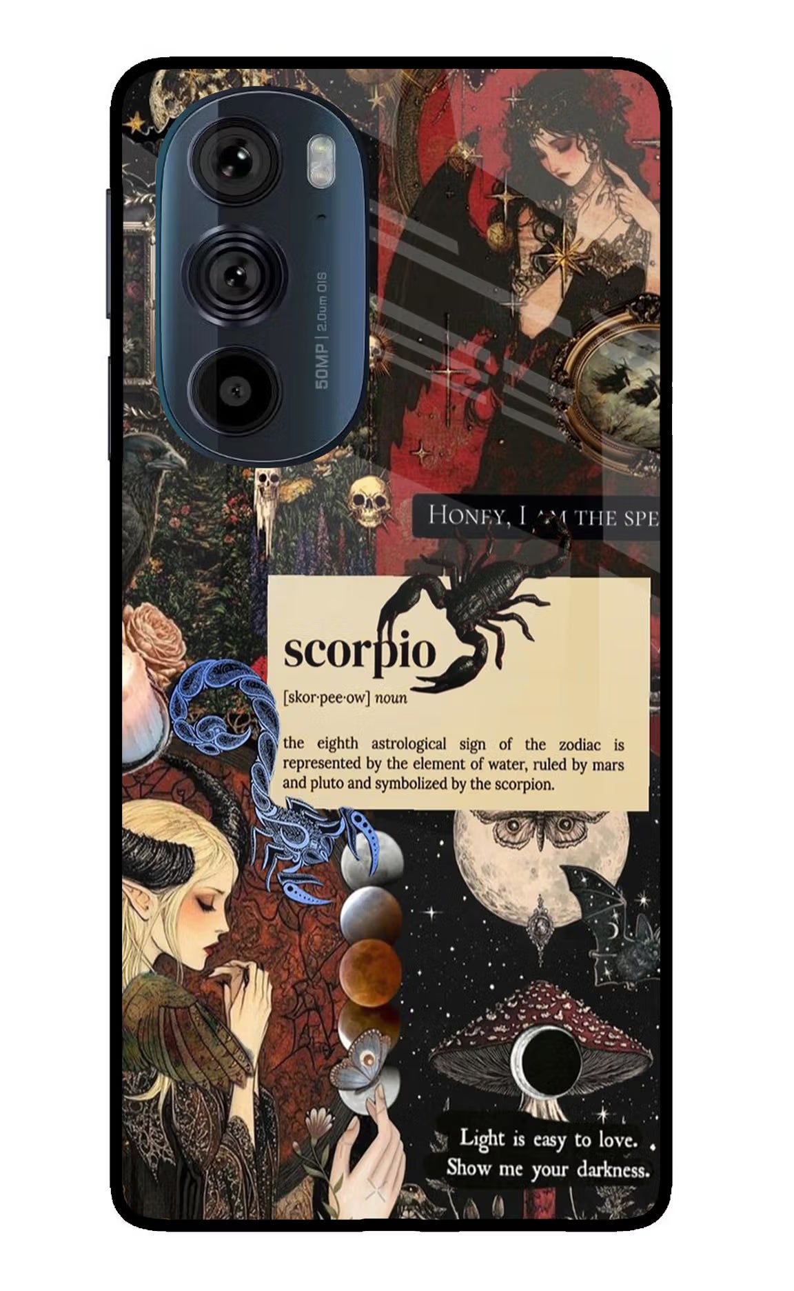Scorpio Zodiac Moto Edge 30 Pro Glass Case Back Cover by Casekaro