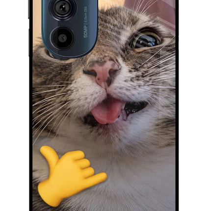 Silly Cat Call Moto Edge 30 Pro Glass Case Back Cover by Casekaro