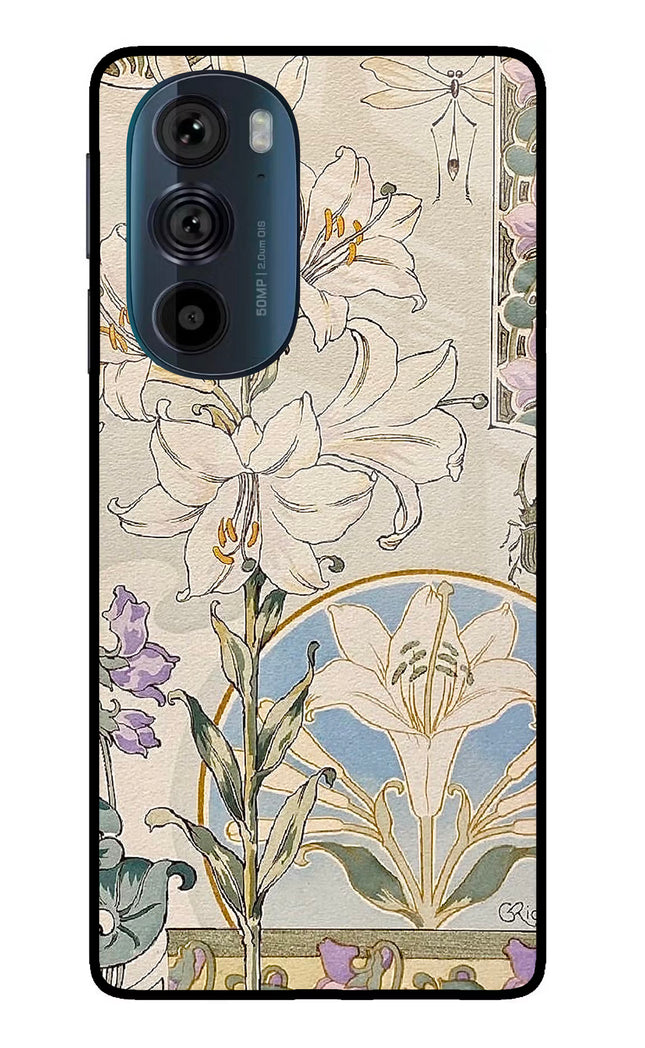 White Lily Moto Edge 30 Pro Glass Case Back Cover by Casekaro