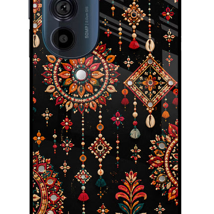 Boho Noir Moto Edge 30 Pro Glass Case