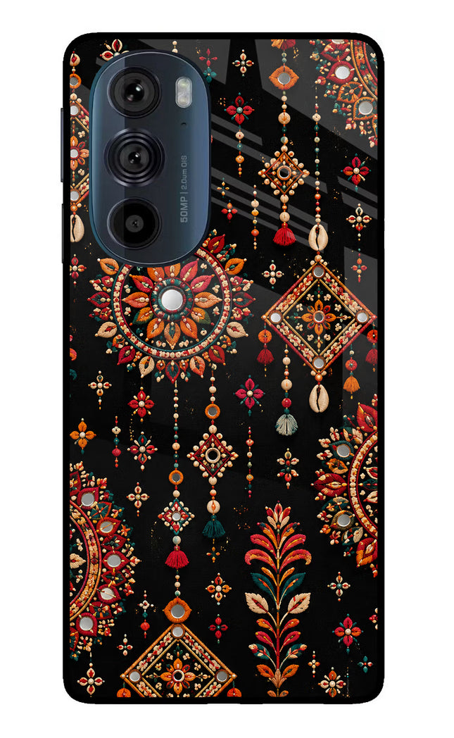 Boho Noir Moto Edge 30 Pro Glass Case Back Cover by Casekaro