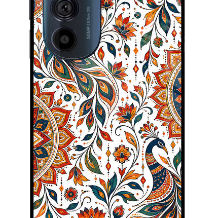 White Mayura Moto Edge 30 Pro Glass Case