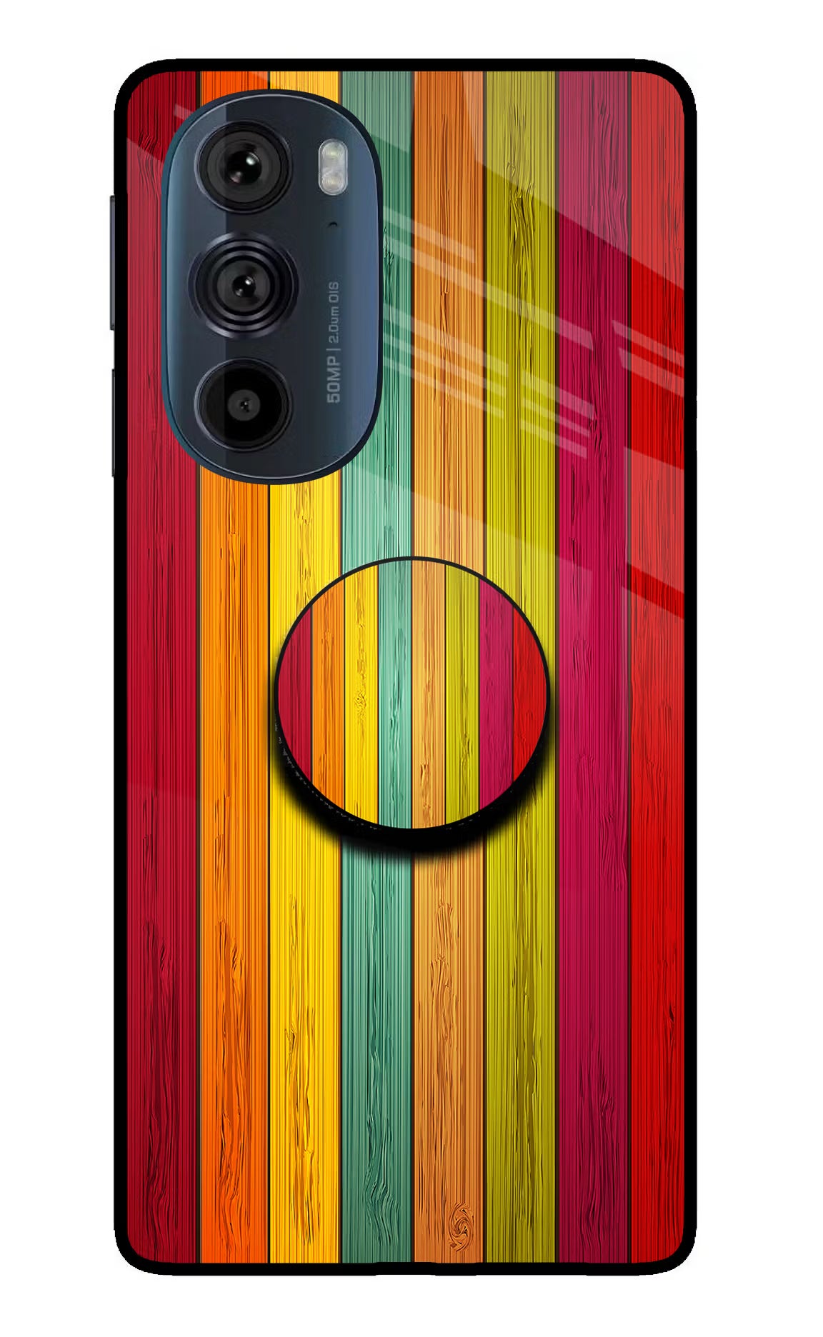 Multicolor Wooden Moto Edge 30 Pro Pop Case by Casekaro