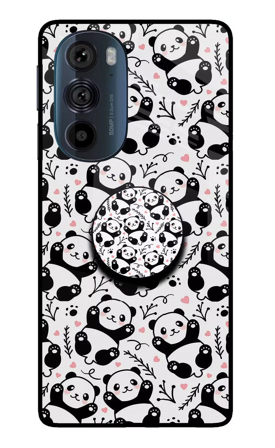 Cute Panda Moto Edge 30 Pro Pop Case, Glass case