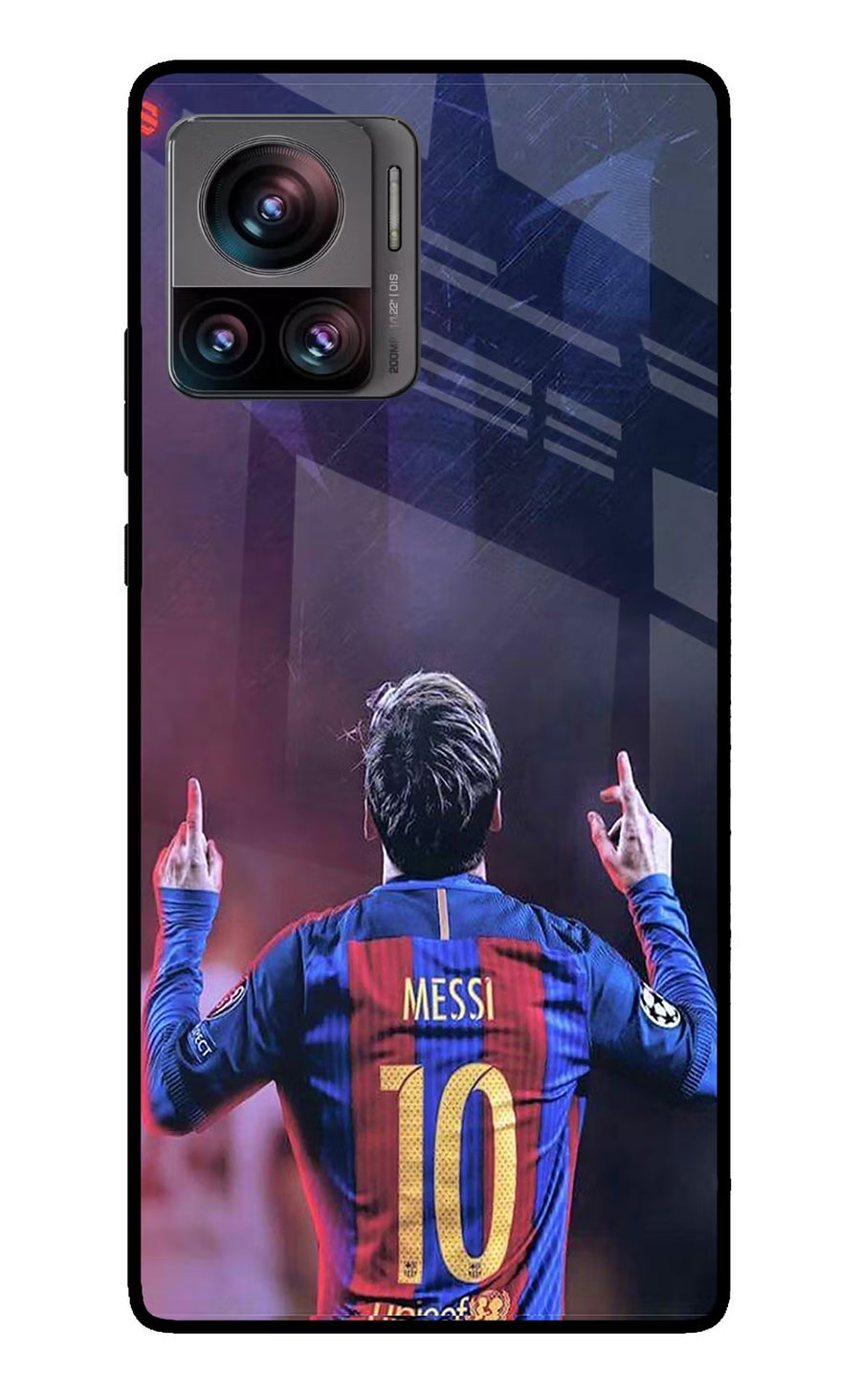 Messi Moto Edge 30 Ultra Back Cover, Glass case