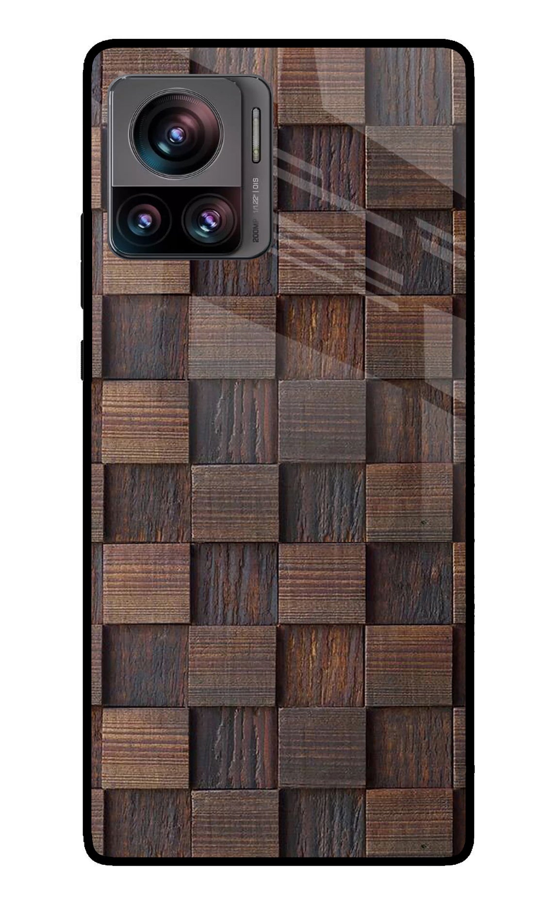 Wooden Cube Design Moto Edge 30 Ultra Back Cover