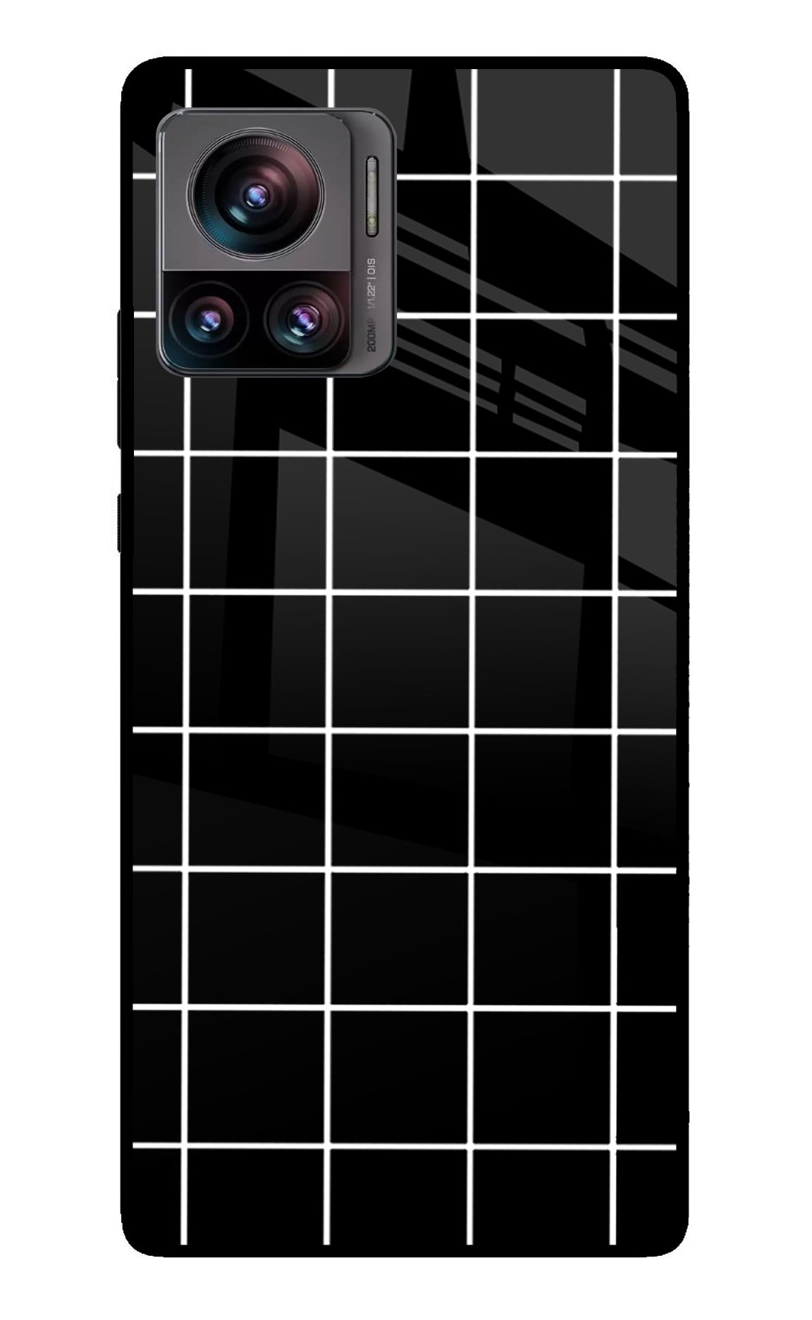 White Grid Moto Edge 30 Ultra Back Cover