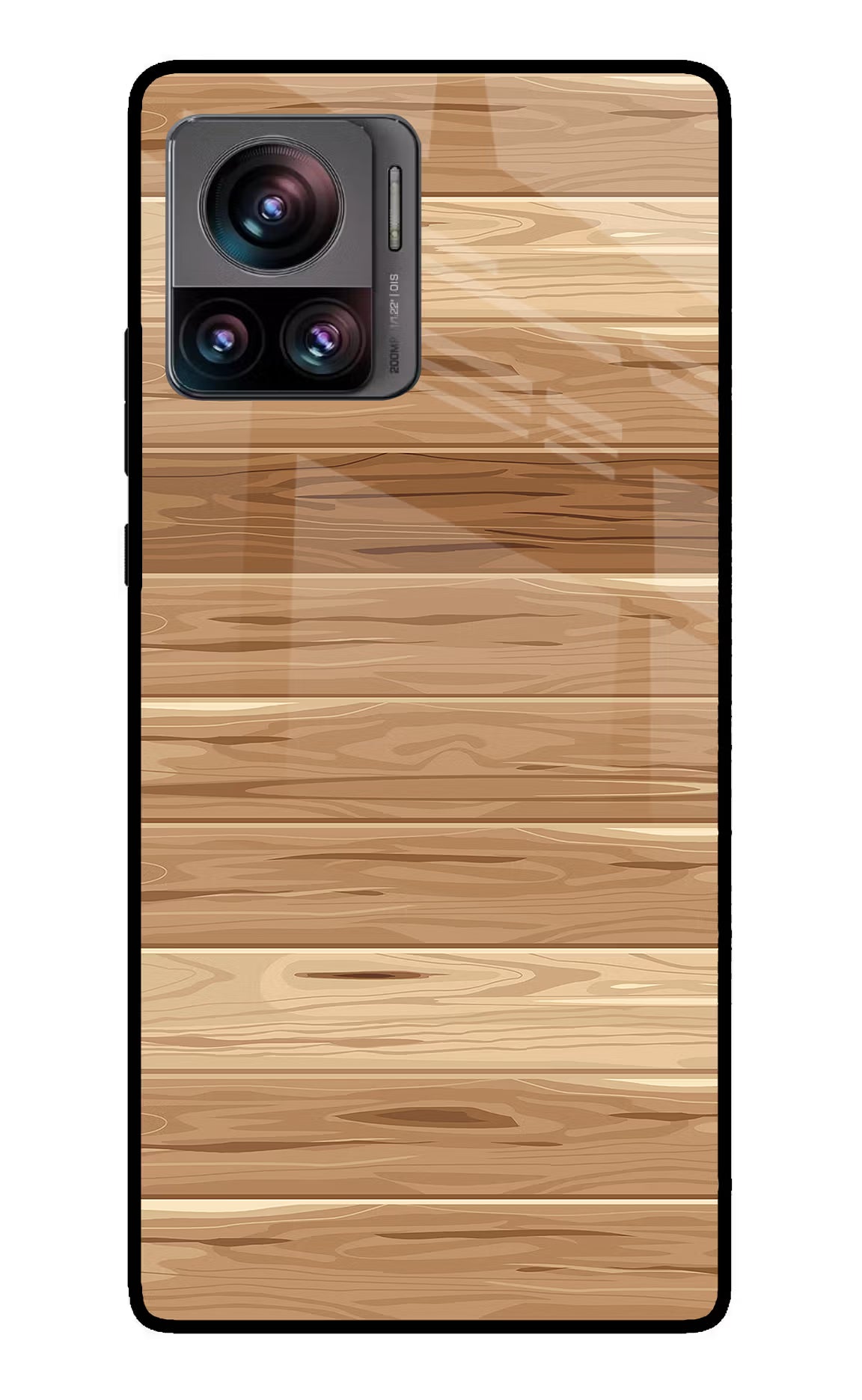 Wooden Vector Moto Edge 30 Ultra Glass Case Back Cover by Casekaro