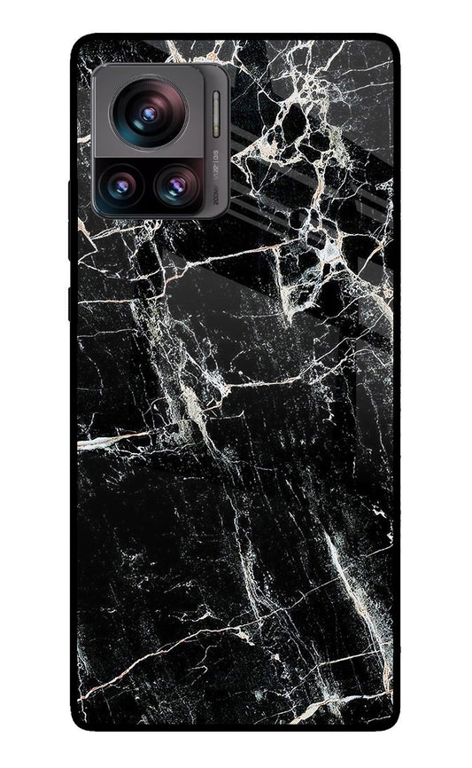 Black Marble Texture Moto Edge 30 Ultra Glass Case