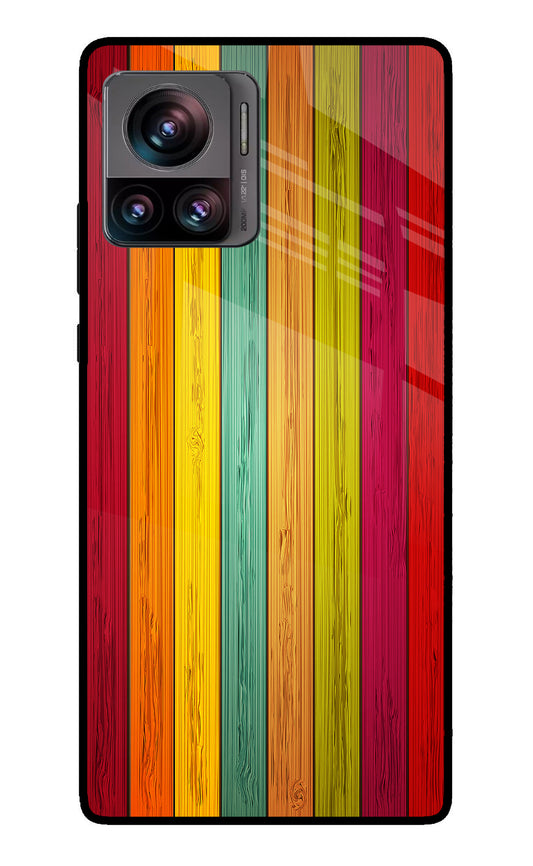 Multicolor Wooden Moto Edge 30 Ultra Glass Case