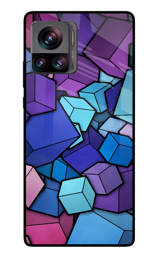 Cubic Abstract Moto Edge 30 Ultra Glass Case