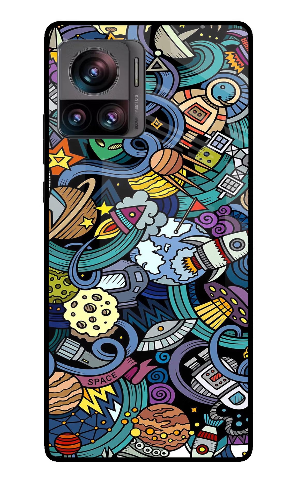 Space Abstract Moto Edge 30 Ultra Glass Case Back Cover by Casekaro