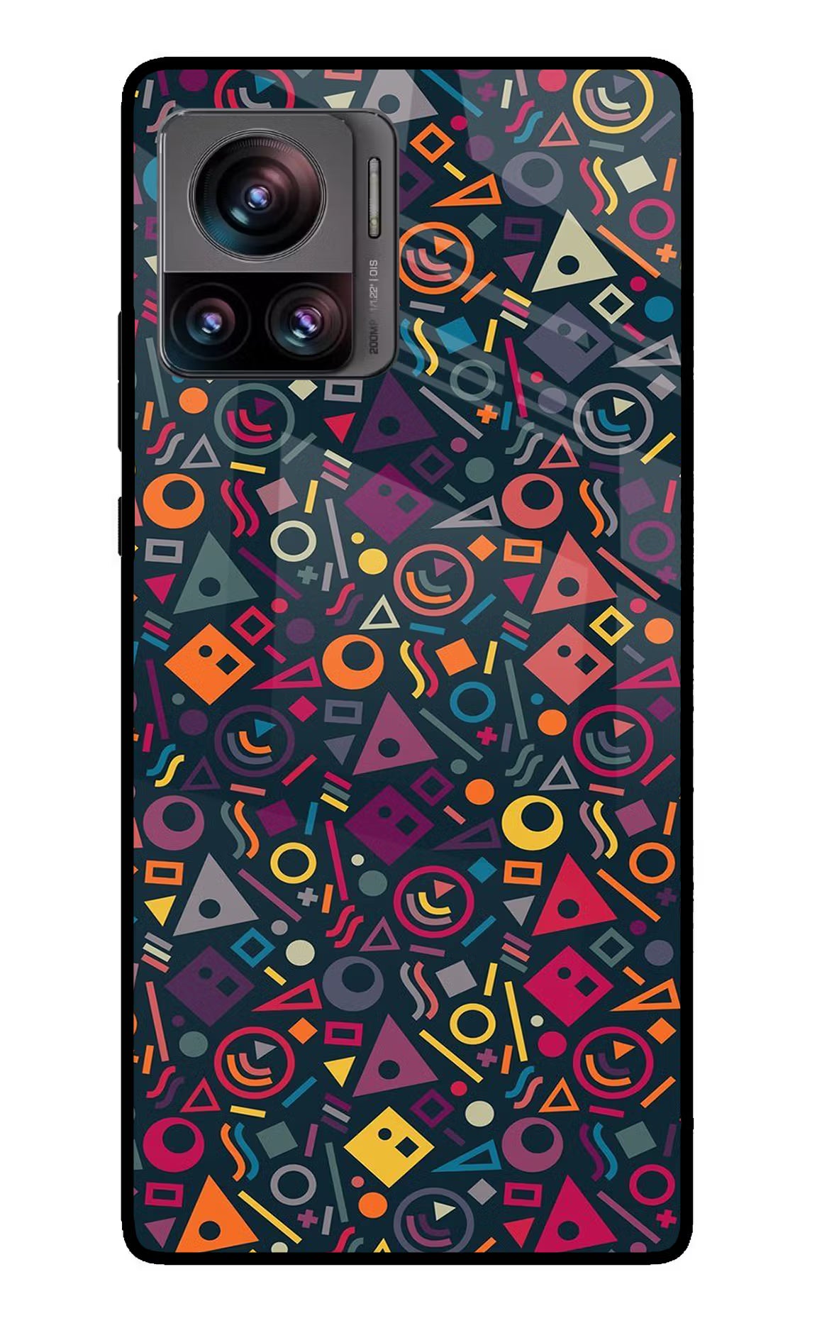 Geometric Abstract Moto Edge 30 Ultra Glass Case Back Cover by Casekaro
