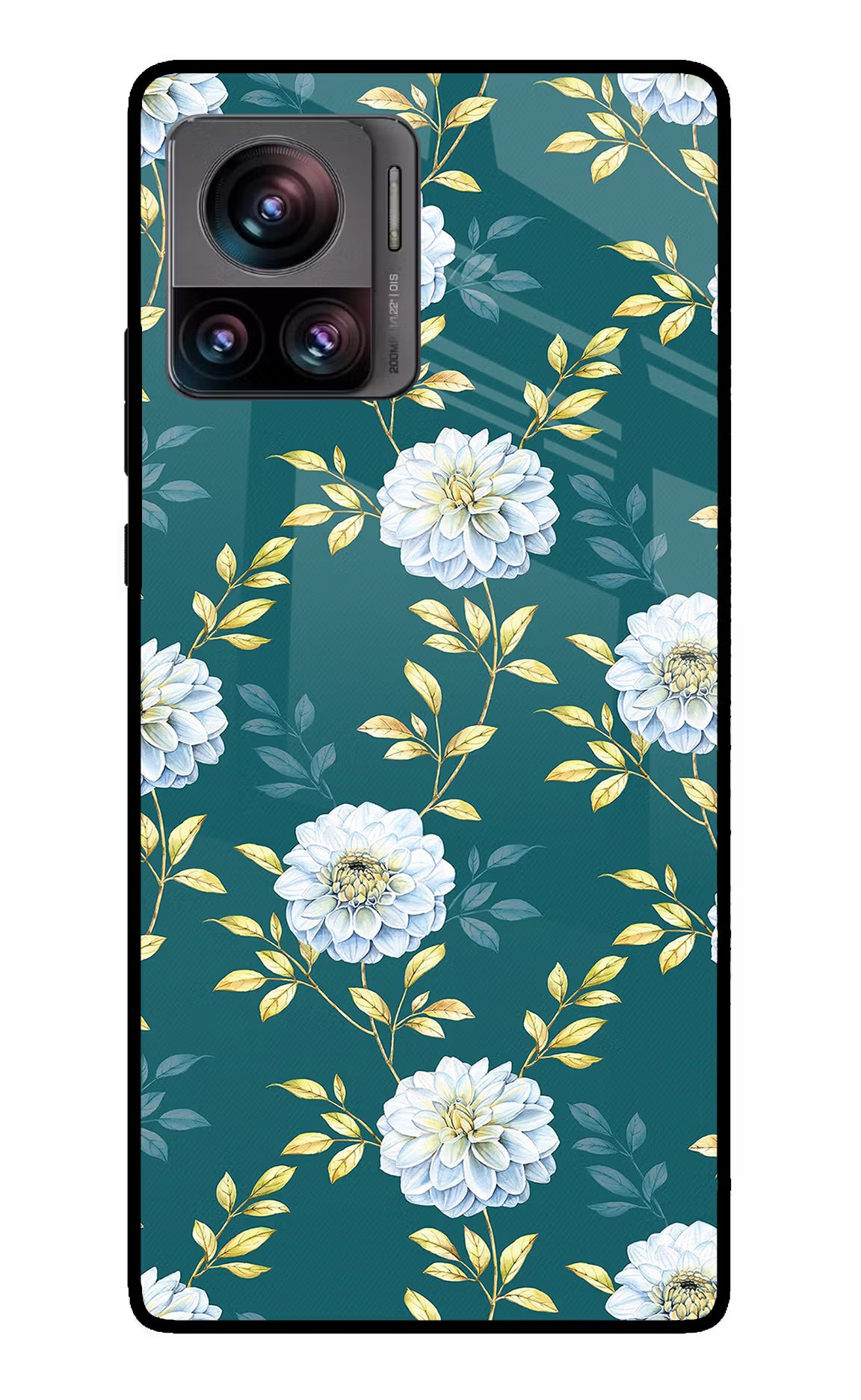 Flowers Moto Edge 30 Ultra Glass Case Back Cover by Casekaro