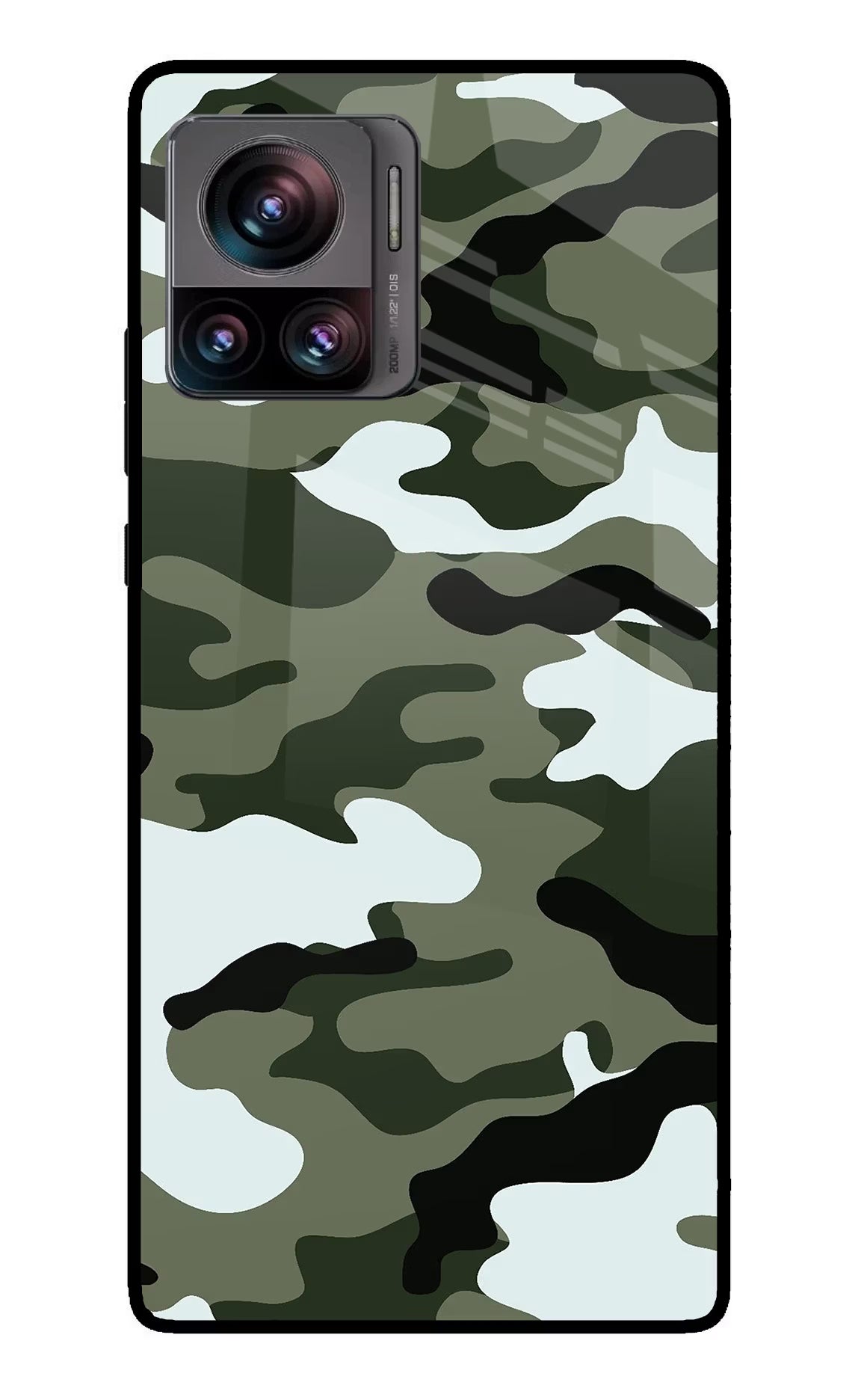 Camouflage Moto Edge 30 Ultra Glass Case Back Cover by Casekaro