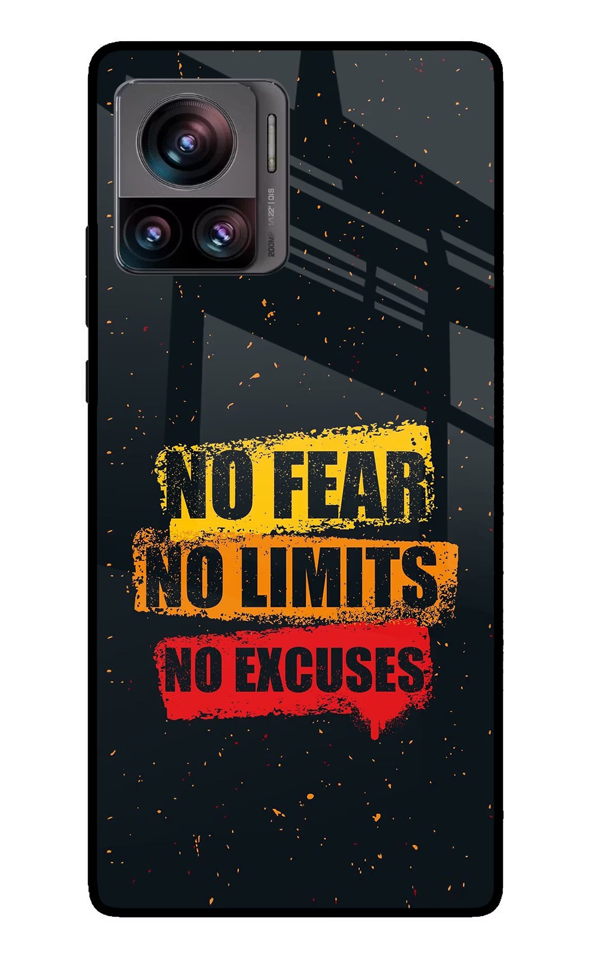 No Fear No Limits No Excuse Moto Edge 30 Ultra Glass Case Back Cover by Casekaro