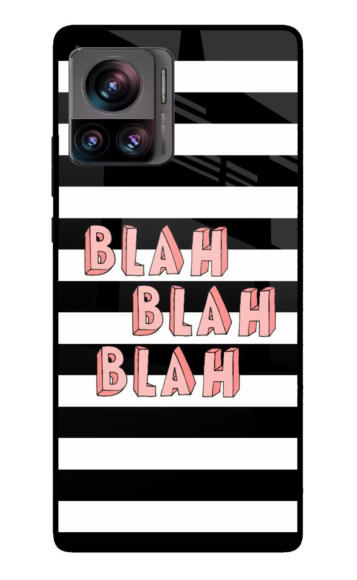 Blah Blah Blah Moto Edge 30 Ultra Glass Case Back Cover by Casekaro