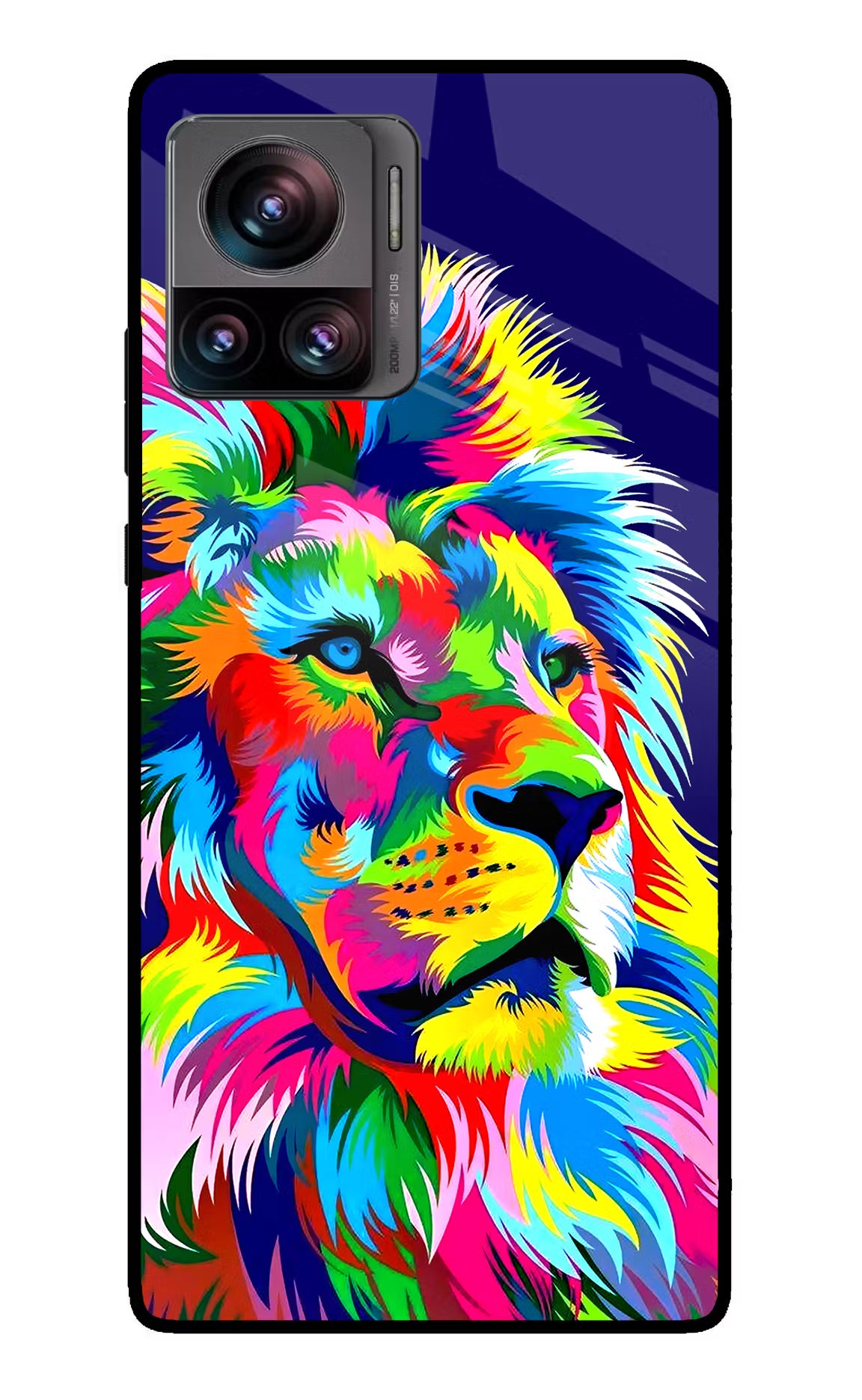 Vector Art Lion Moto Edge 30 Ultra Glass Case Back Cover by Casekaro