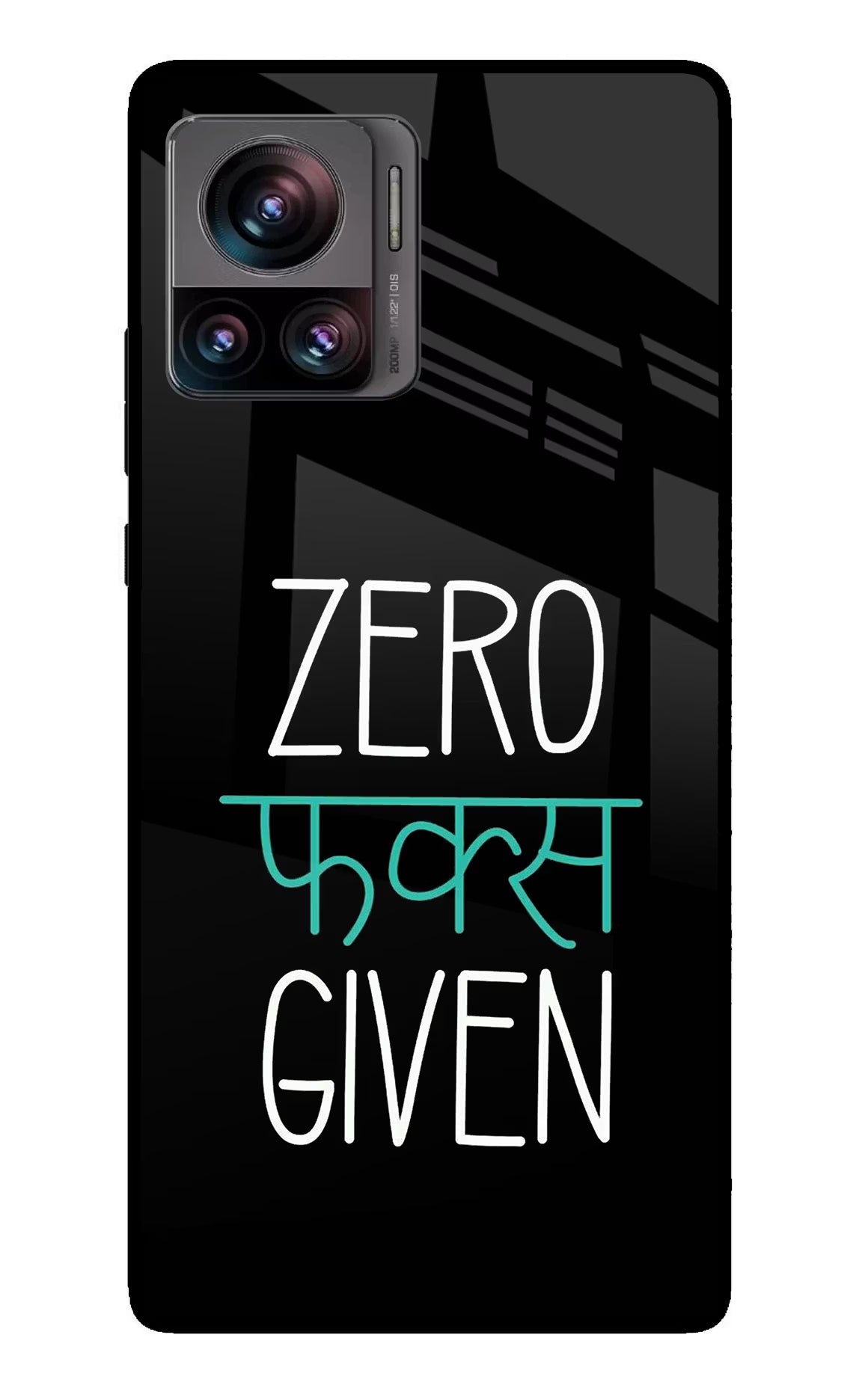 Zero Fucks Given Moto Edge 30 Ultra Glass Case Back Cover by Casekaro