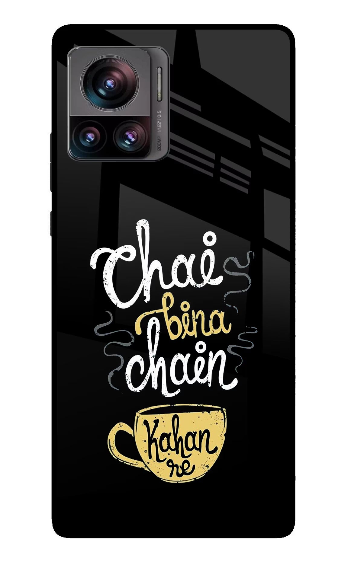 Chai Bina Chain Kaha Re Moto Edge 30 Ultra Glass Case Back Cover by Casekaro