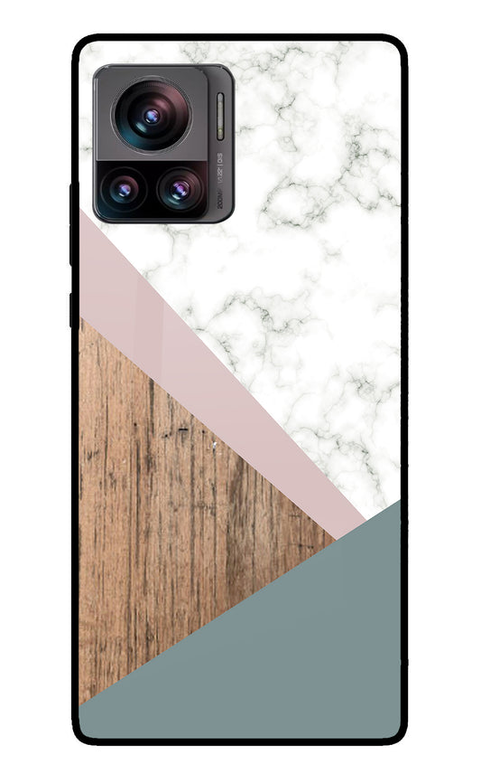 Marble wood Abstract Moto Edge 30 Ultra Glass Case