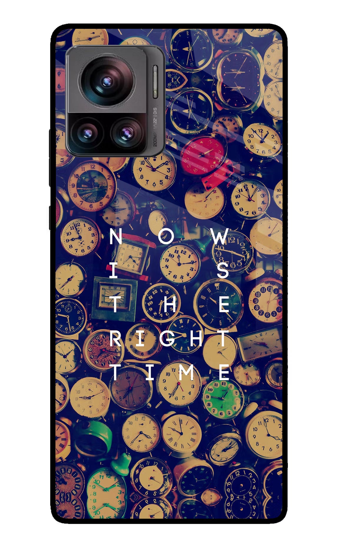 Now is the Right Time Quote Moto Edge 30 Ultra Glass Case Back Cover by Casekaro