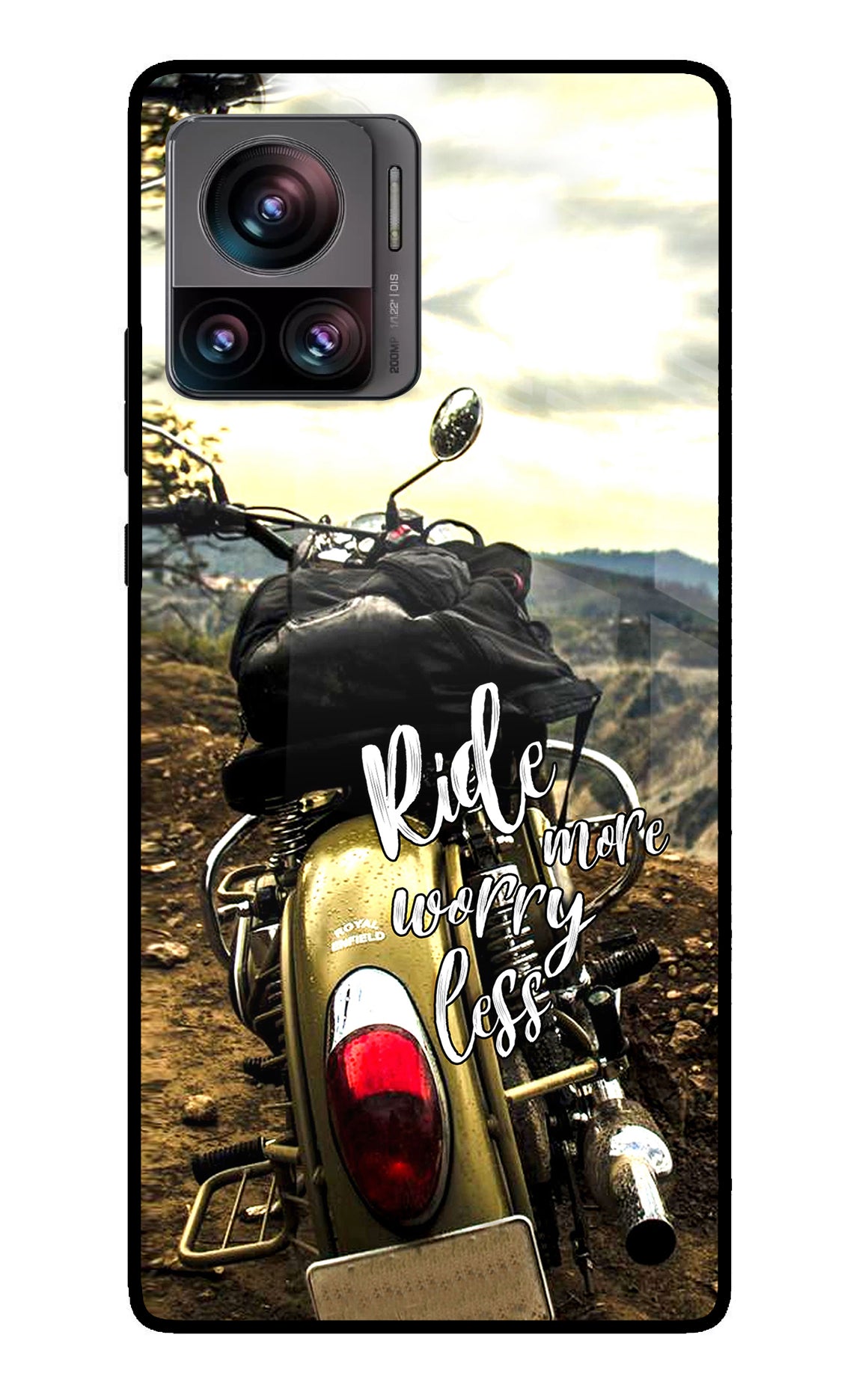 Ride More Worry Less Moto Edge 30 Ultra Glass Case