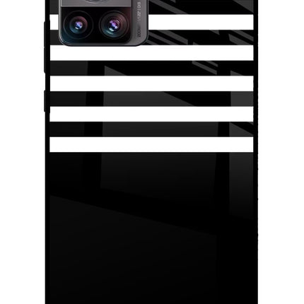 Black and White Print Moto Edge 30 Ultra Glass Case Back Cover by Casekaro