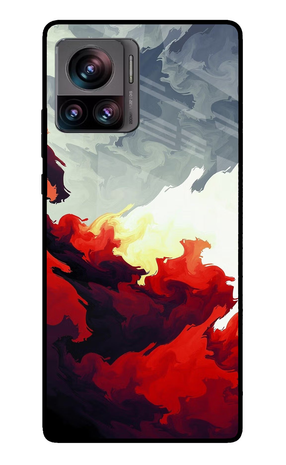 Fire Cloud Moto Edge 30 Ultra Glass Case Back Cover by Casekaro
