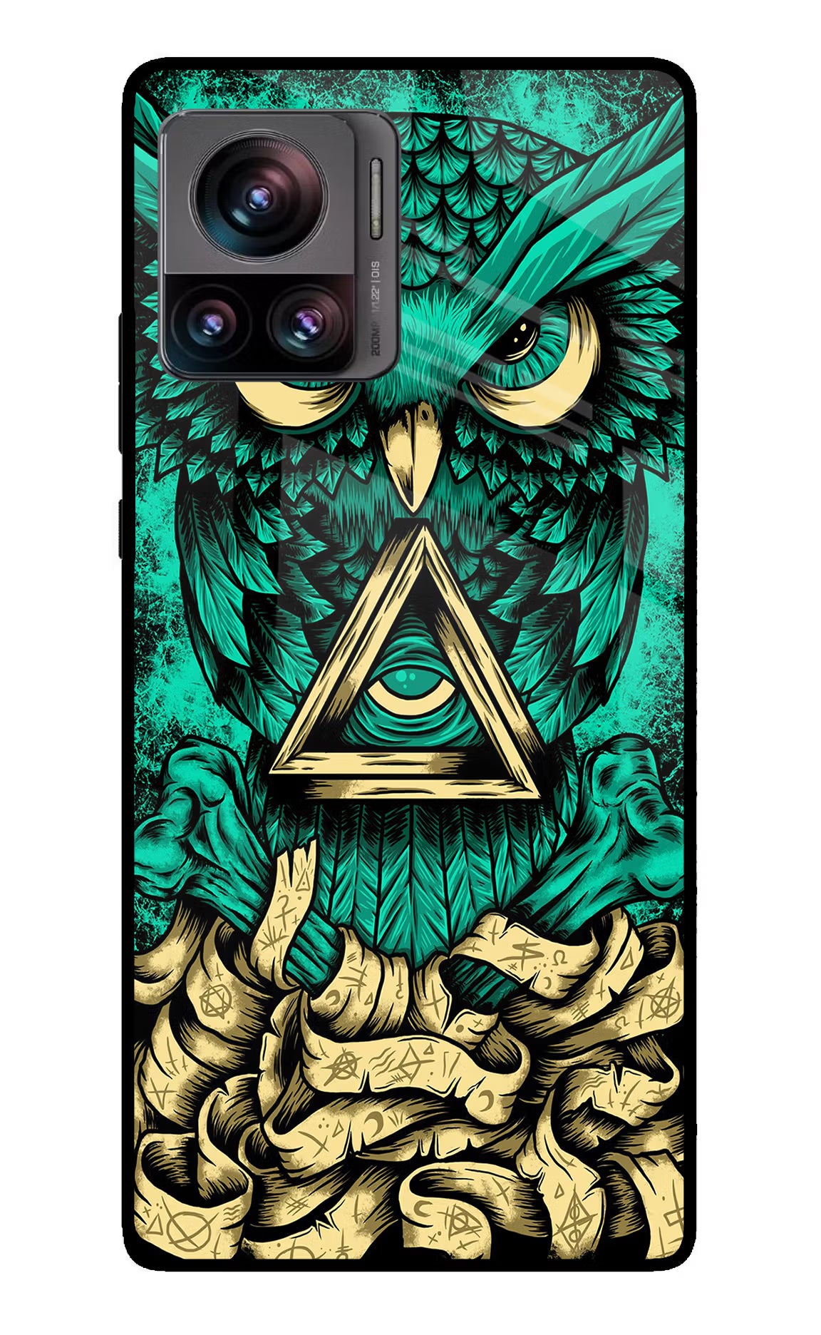 Green Owl Moto Edge 30 Ultra Glass Case Back Cover by Casekaro