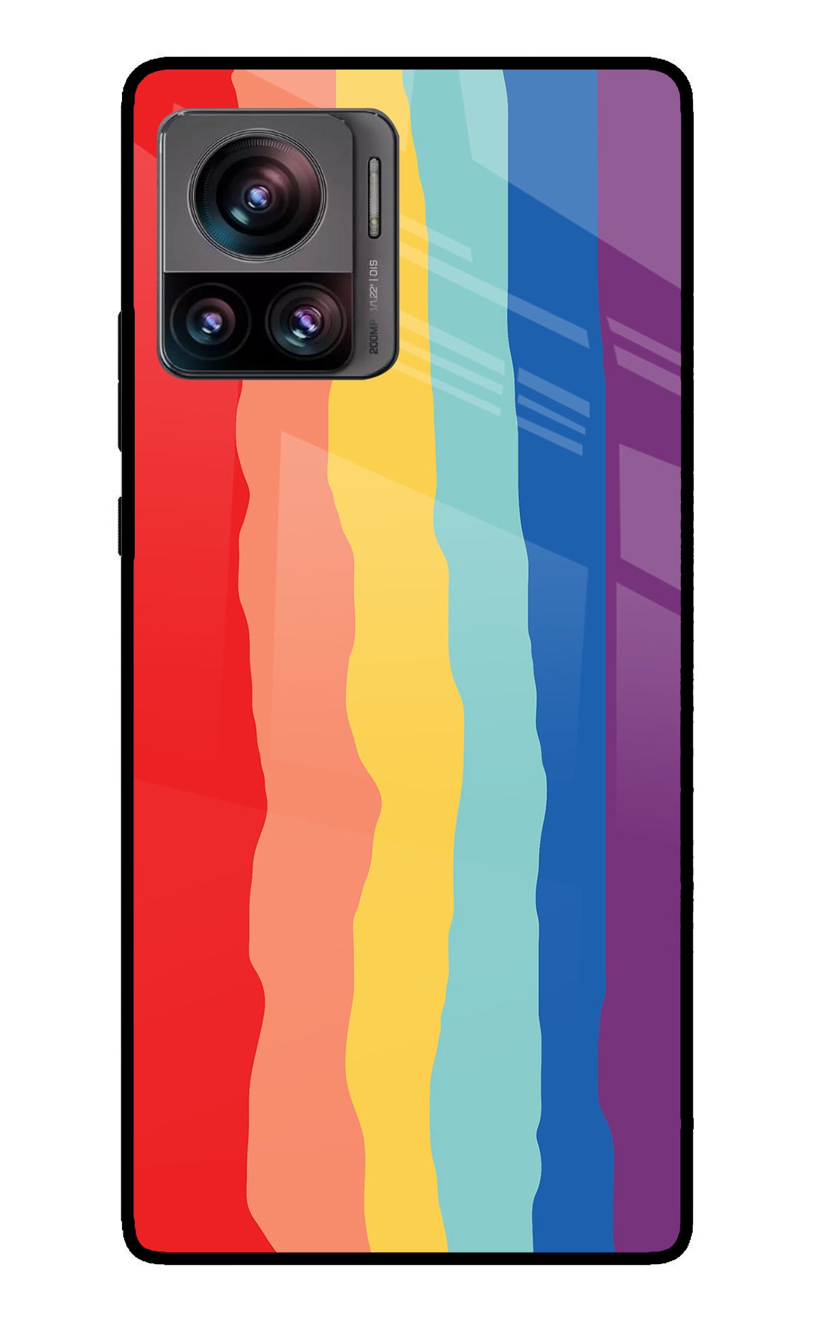 Rainbow Moto Edge 30 Ultra Glass Case