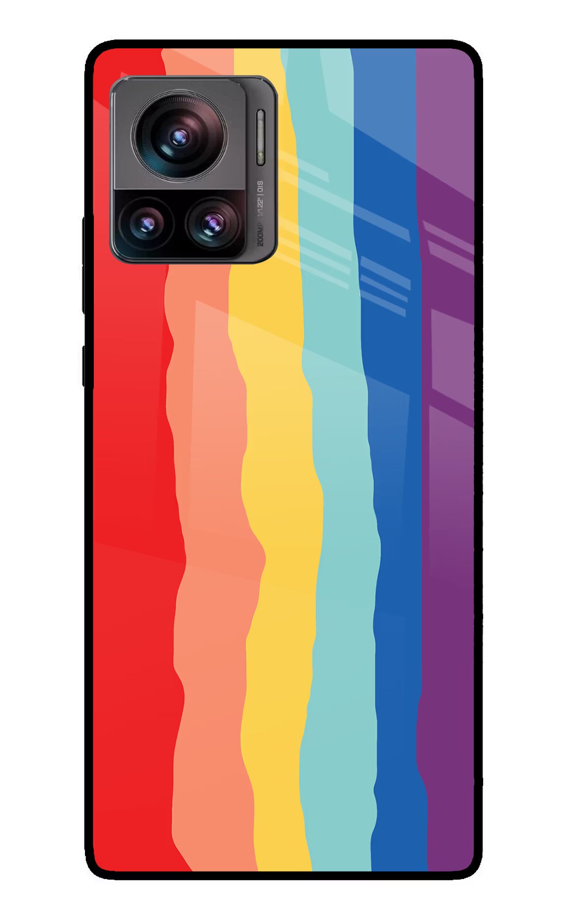 Rainbow Moto Edge 30 Ultra Glass Case Back Cover by Casekaro