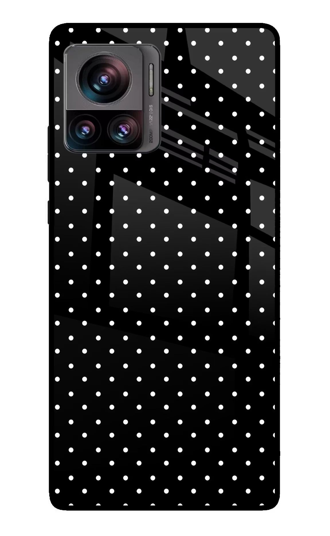 White Dots Moto Edge 30 Ultra Glass Case Back Cover by Casekaro