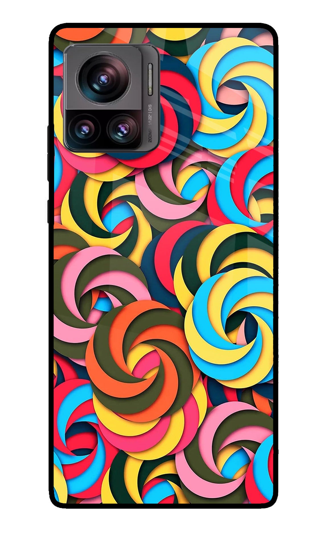 Spiral Pattern Moto Edge 30 Ultra Glass Case