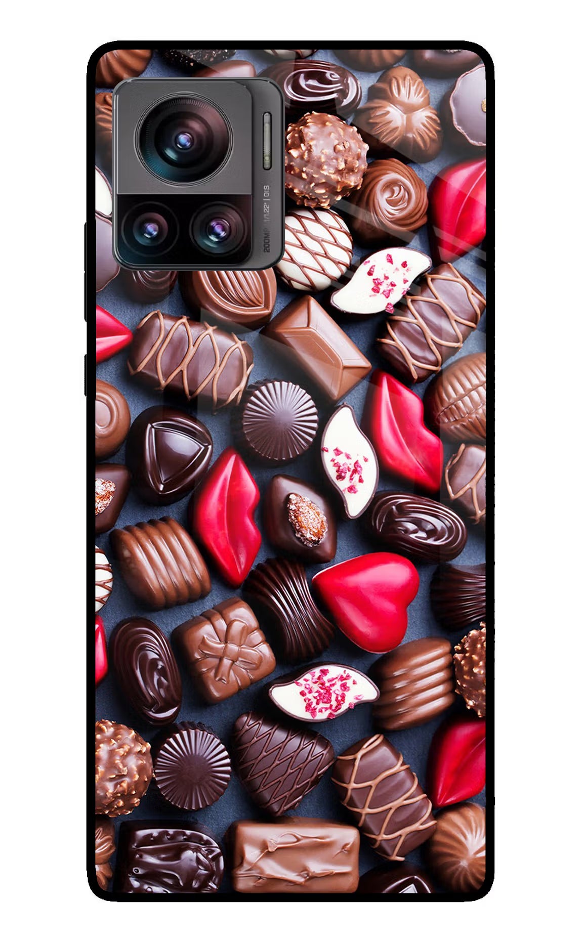 Chocolates Moto Edge 30 Ultra Glass Case Back Cover by Casekaro