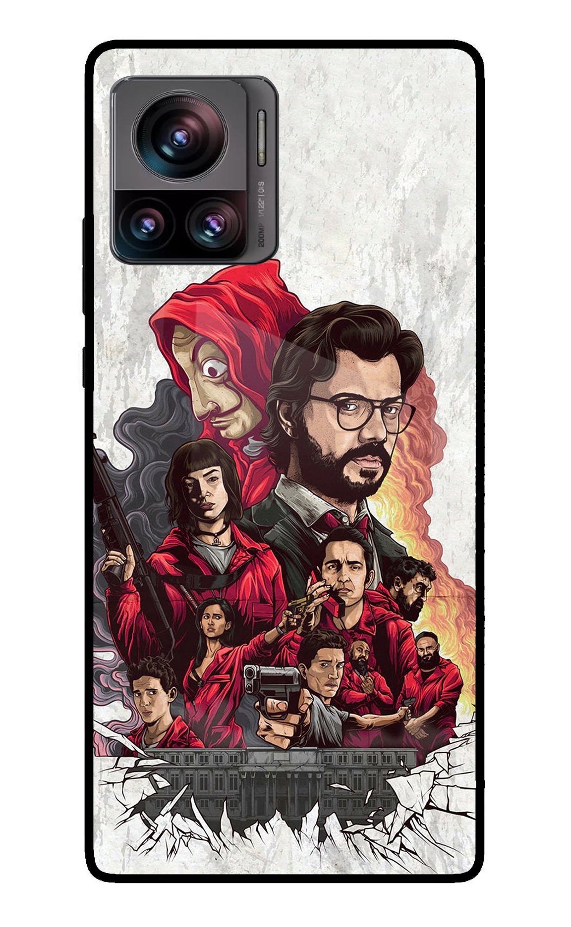 Money Heist Artwork Moto Edge 30 Ultra Glass Case