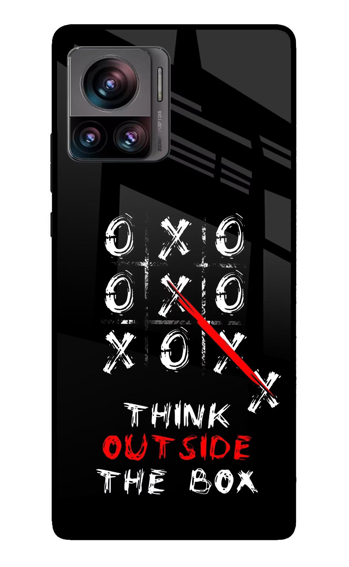 Think out of the BOX Moto Edge 30 Ultra Glass Case Back Cover by Casekaro